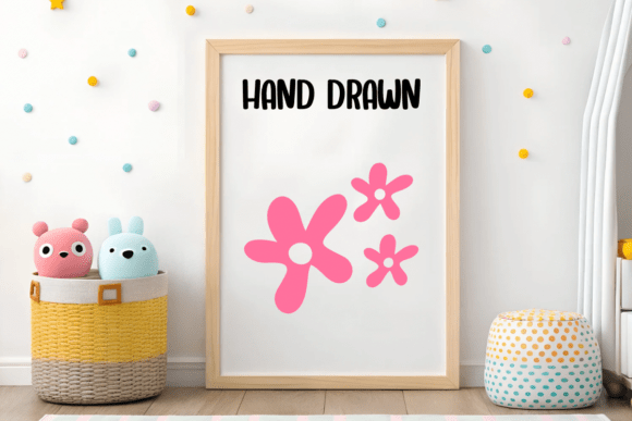 Hand Drawn Happy Doodle Font PNG with transparent background - Preview 4