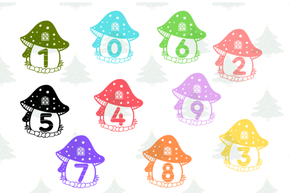 Mushroom Christmas Font PNG with transparent background - Preview 2