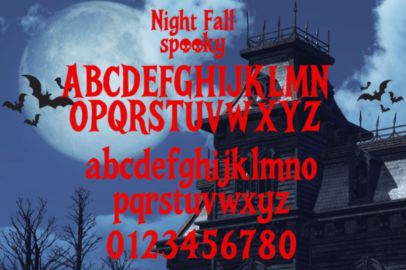 Night Fall Spooky Font PNG with transparent background - Preview 5