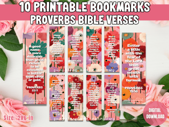 Proverbs Bible Verses Bookmark Set