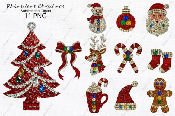 Rhinestone Christmas Sublimation Clipart