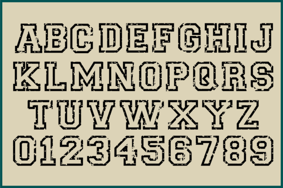 Rough Varsity Font PNG with transparent background - Preview 1