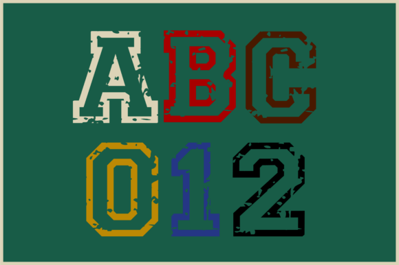 Rough Varsity Font PNG with transparent background - Preview 2