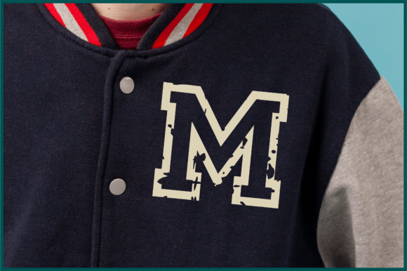 Rough Varsity Font PNG with transparent background - Preview 3