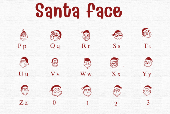 Santa Face Font PNG with transparent background - Preview 2