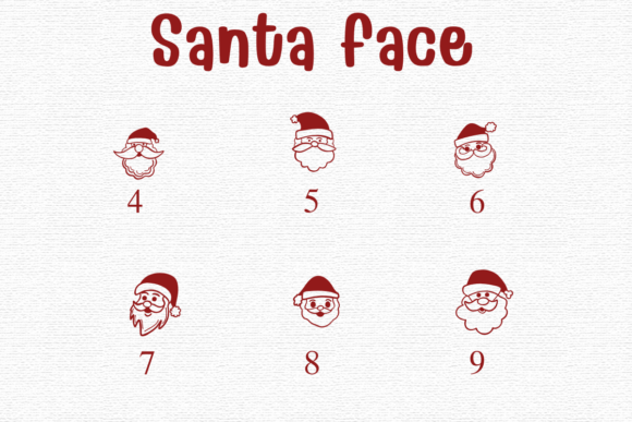 Santa Face Font PNG with transparent background - Preview 3