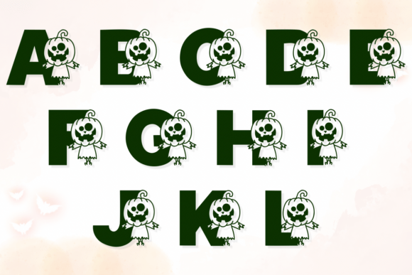 Scarecrow Halloween Font PNG with transparent background - Preview 1