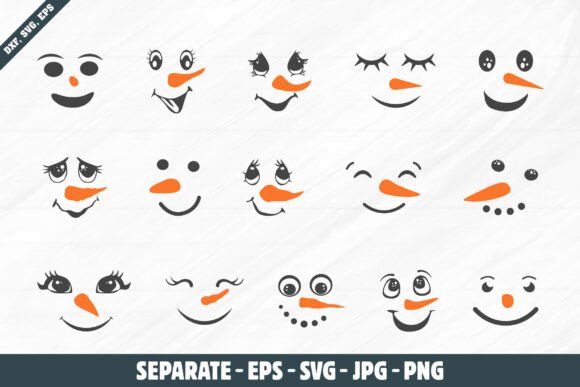 Snowman Face Svg, Snowman Face Vectors.