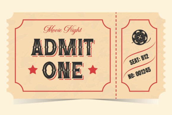 Vintage Movie Night Ticket Template
