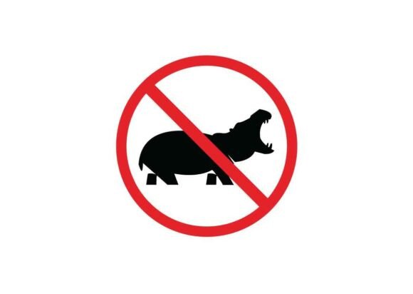 Prohibited and Dangerous Hippo Signs