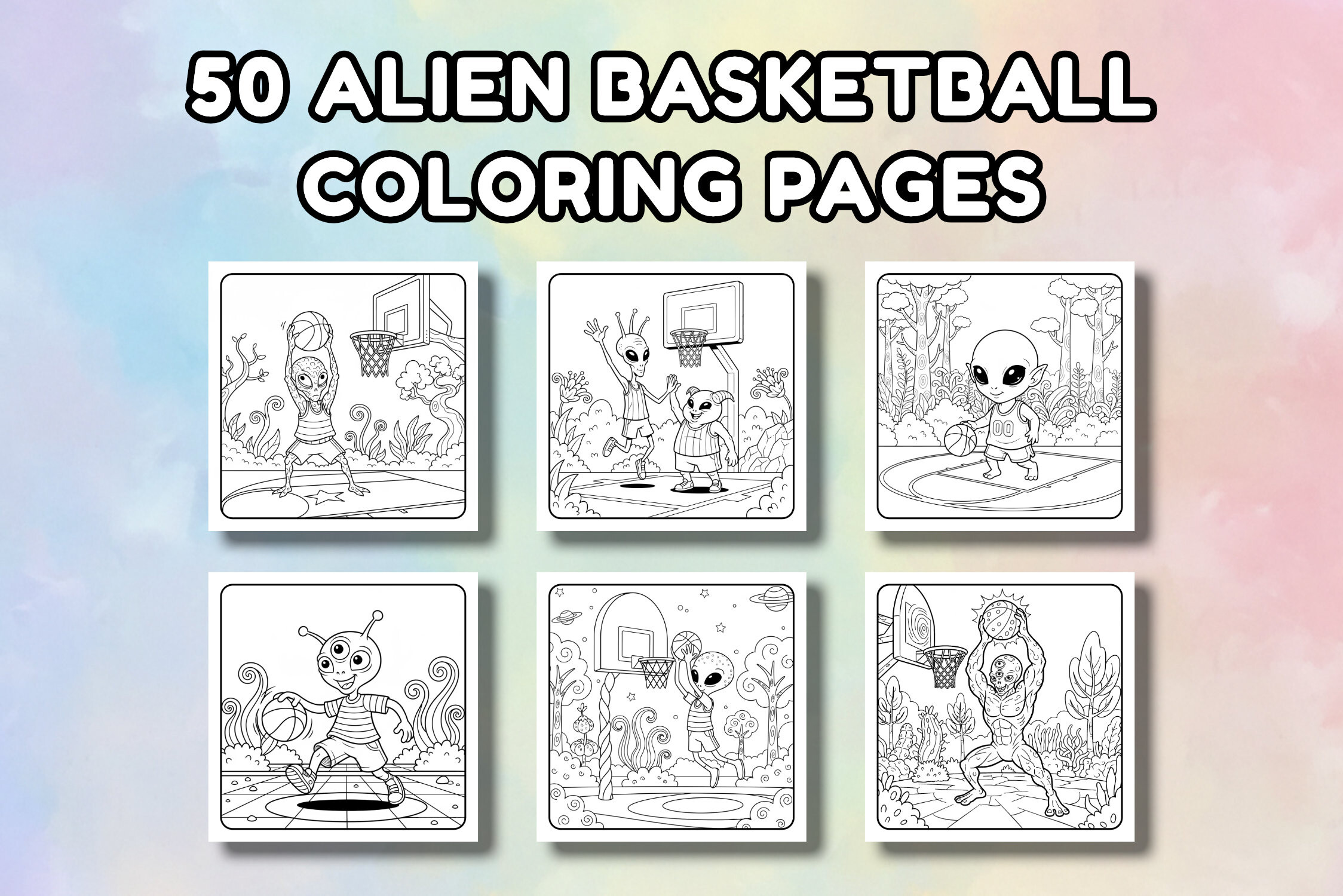 50 Alien Basketball Coloring Pages