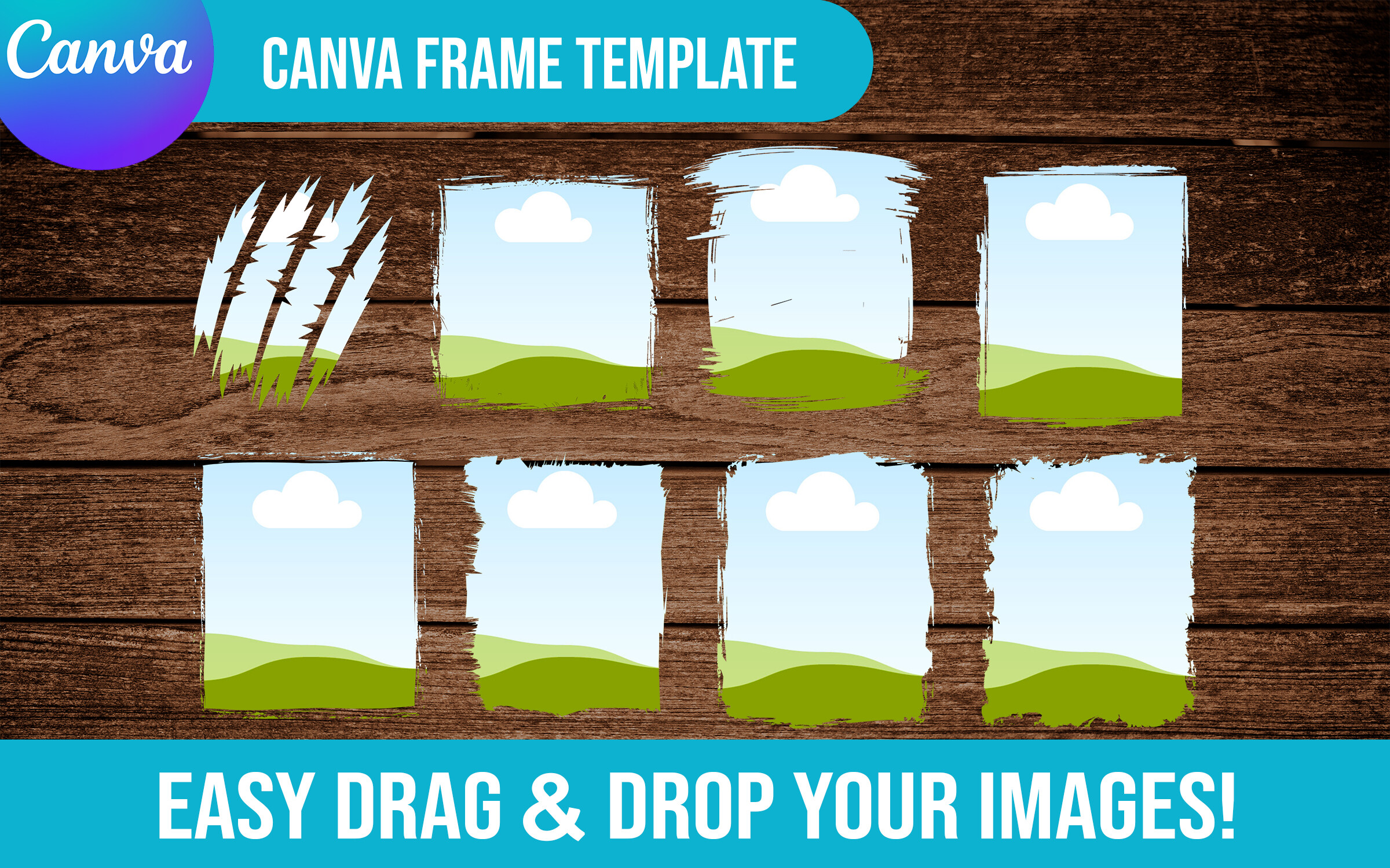 8 Brushstroke Canva Frame Template