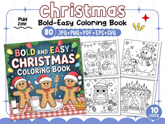 Bold and Easy Christmas Coloring Book
