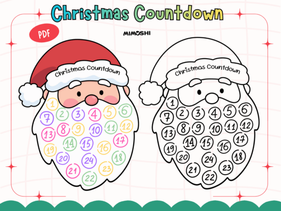 Christmas Countdown Santa Beard Craft