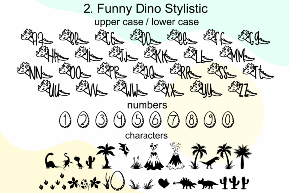 Funny Dino Font PNG with transparent background - Preview 2