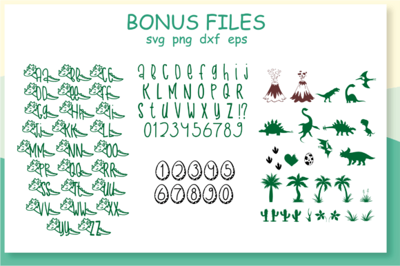 Funny Dino Font PNG with transparent background - Preview 3