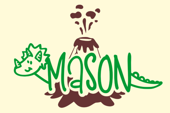 Funny Dino Font PNG with transparent background - Preview 5