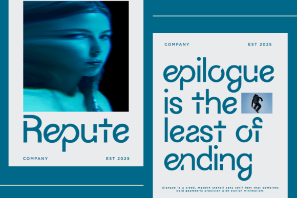 Glanzyo Font PNG with transparent background - Preview 1