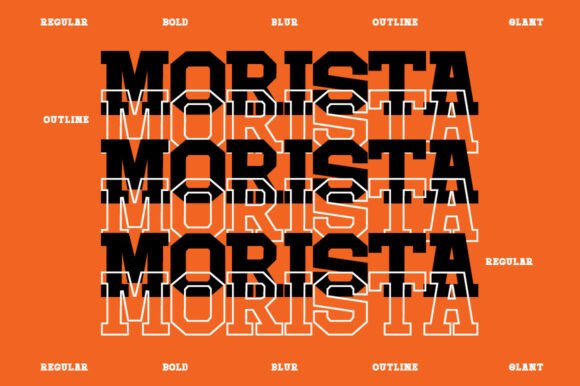 Morista Expanded Font PNG with transparent background - Preview 1