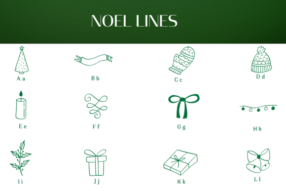 Noel Lines Font PNG with transparent background - Preview 1
