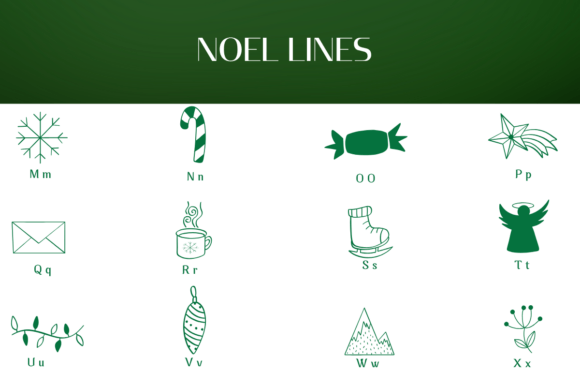 Noel Lines Font PNG with transparent background - Preview 2