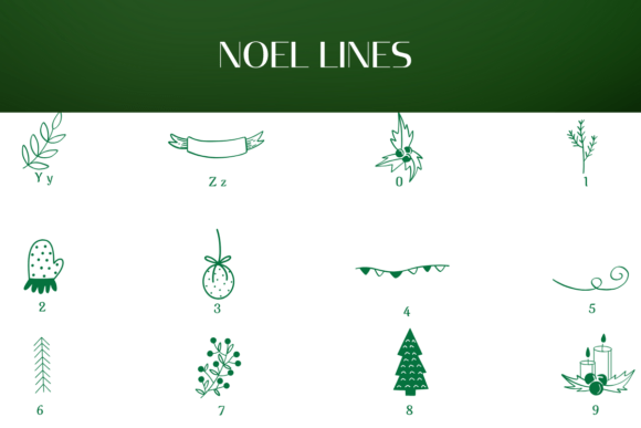 Noel Lines Font PNG with transparent background - Preview 3