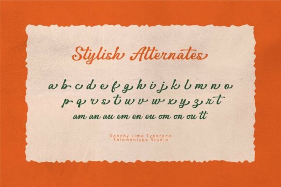 Peachy Lime Font PNG with transparent background - Preview 5