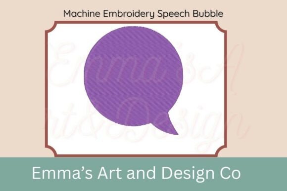 Speech Bubble Machine Embroidery Design