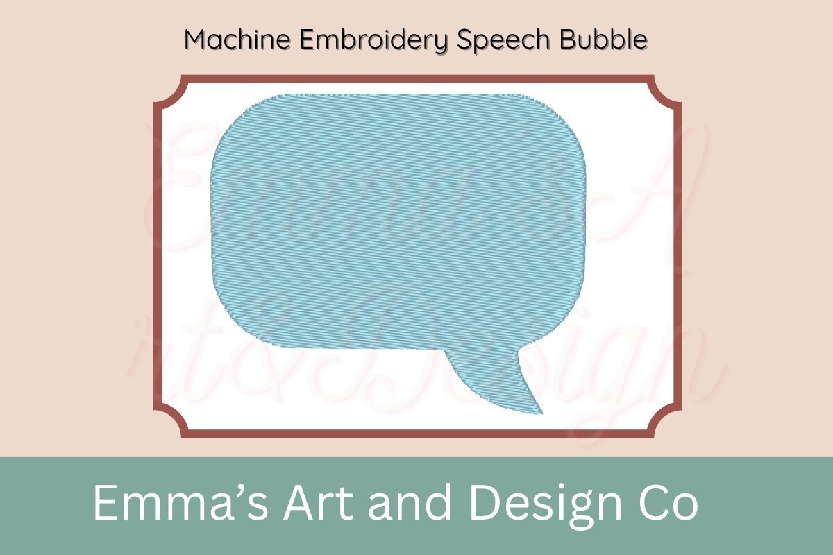 Speech Bubble Machine Embroidery Design