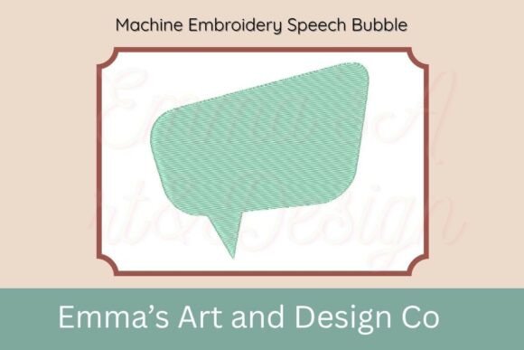 Speech Bubble Machine Embroidery Design