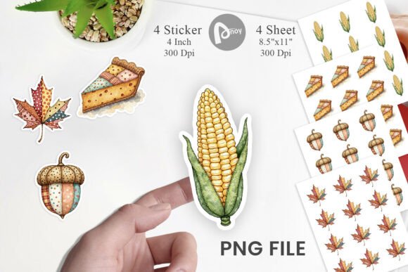 Thanksgiving Patchwork Art Stickers