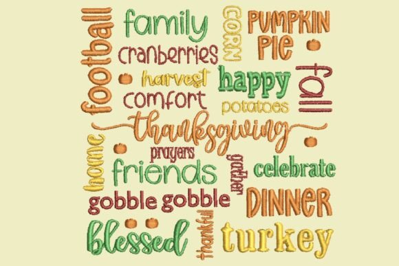 Thanksgiving Word Art - 3 Sizes