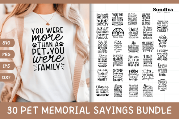 30 Pet Memorial Quote SVG Bundle