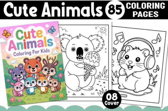 85 Cute Animals Coloring Pages for Kids
