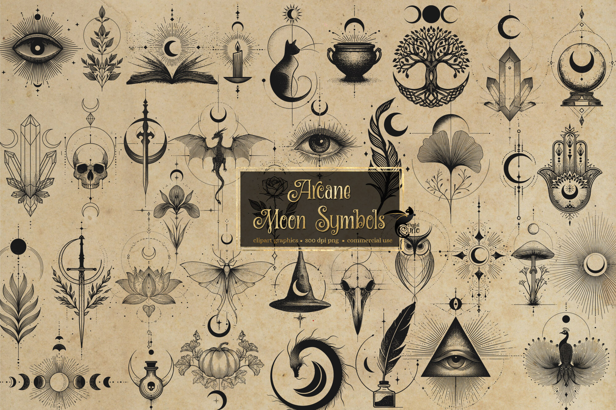 Arcane Moon Symbols PNG