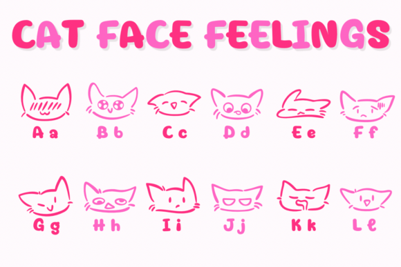 Cat Face Feelings Font - Preview 1