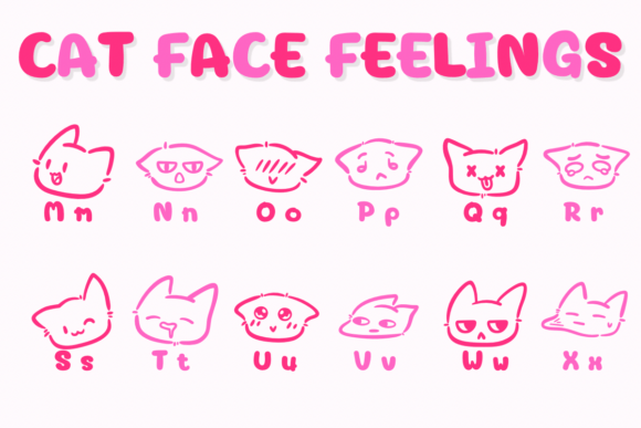 Cat Face Feelings Font - Preview 2