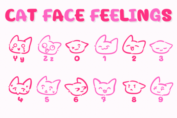 Cat Face Feelings Font - Preview 3