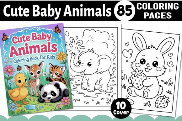 Cute Baby Animals Coloring Pages - KDP