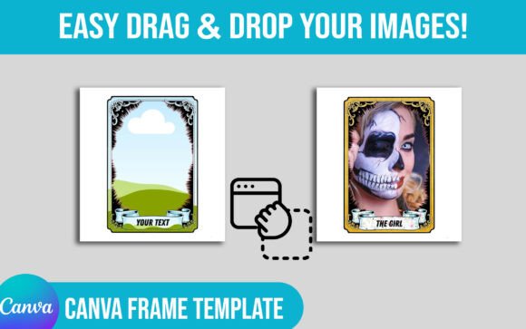Editable Tarot Card Canva Frame Template