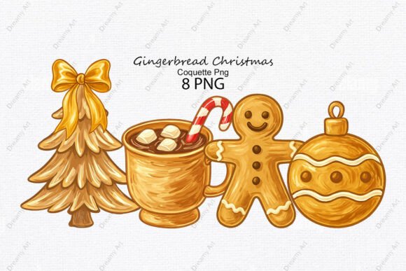 Gingerbread Christmas Coquette Png