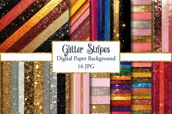 Glitter Stripes Digital Paper