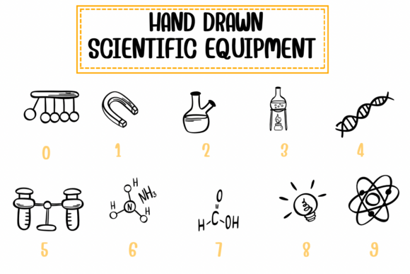 Hand Drawn Scientific Equipment Font - Preview 3