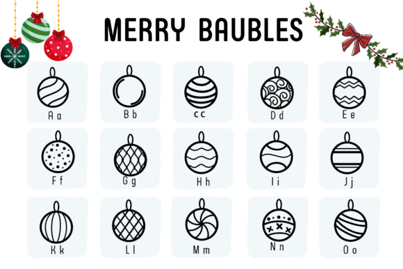 Merry Baubles Font PNG with transparent background - Preview 1