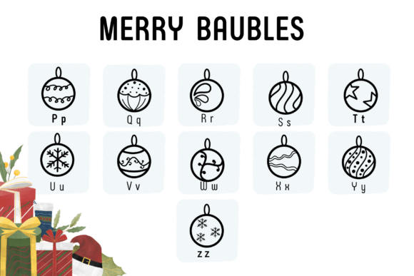 Merry Baubles Font PNG with transparent background - Preview 2