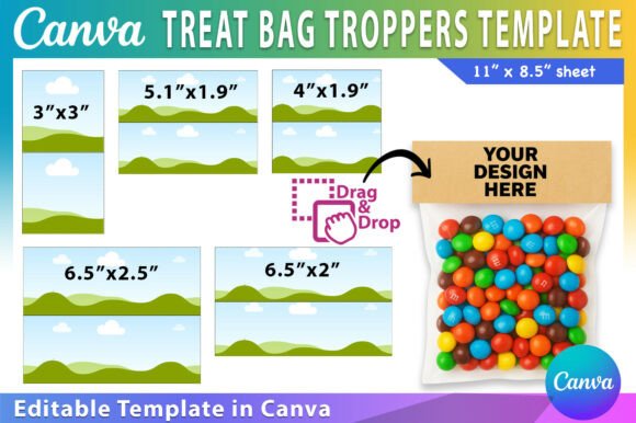 Treat Bag Toppers Canva Template Bundle,