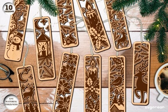 Winter bookmarks laser cut bundle