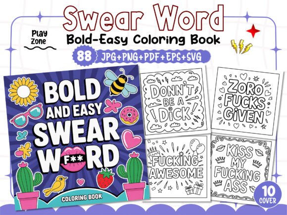 Adult Bold-Easy Swear Word Coloring Book