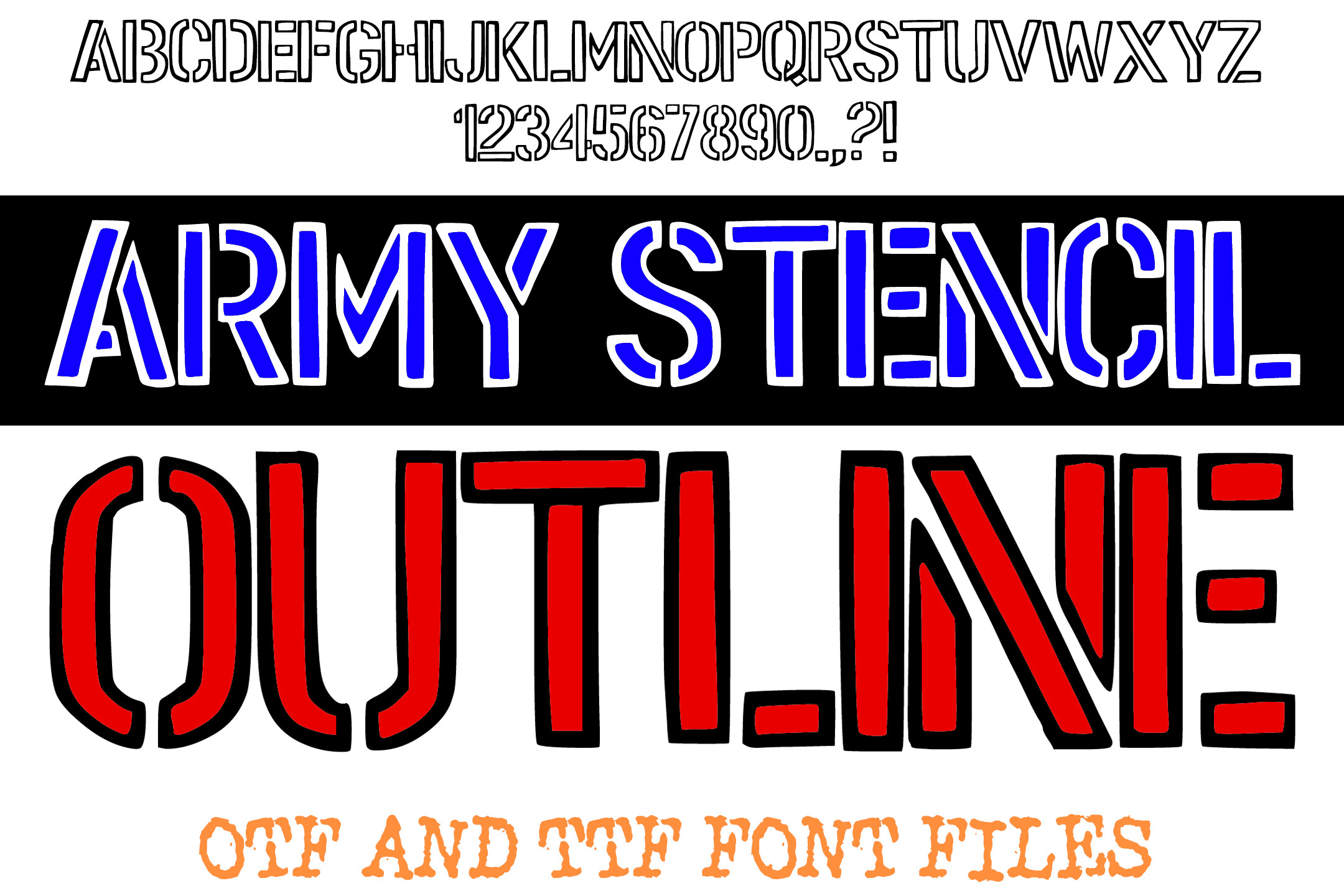 Army Stencil Outline preview - military stencil hollow type