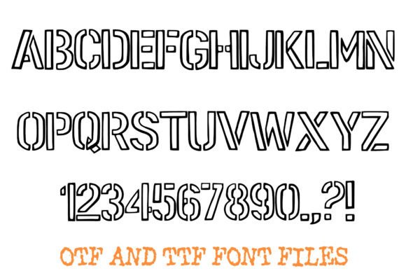 Army Stencil Outline Font - Preview 1